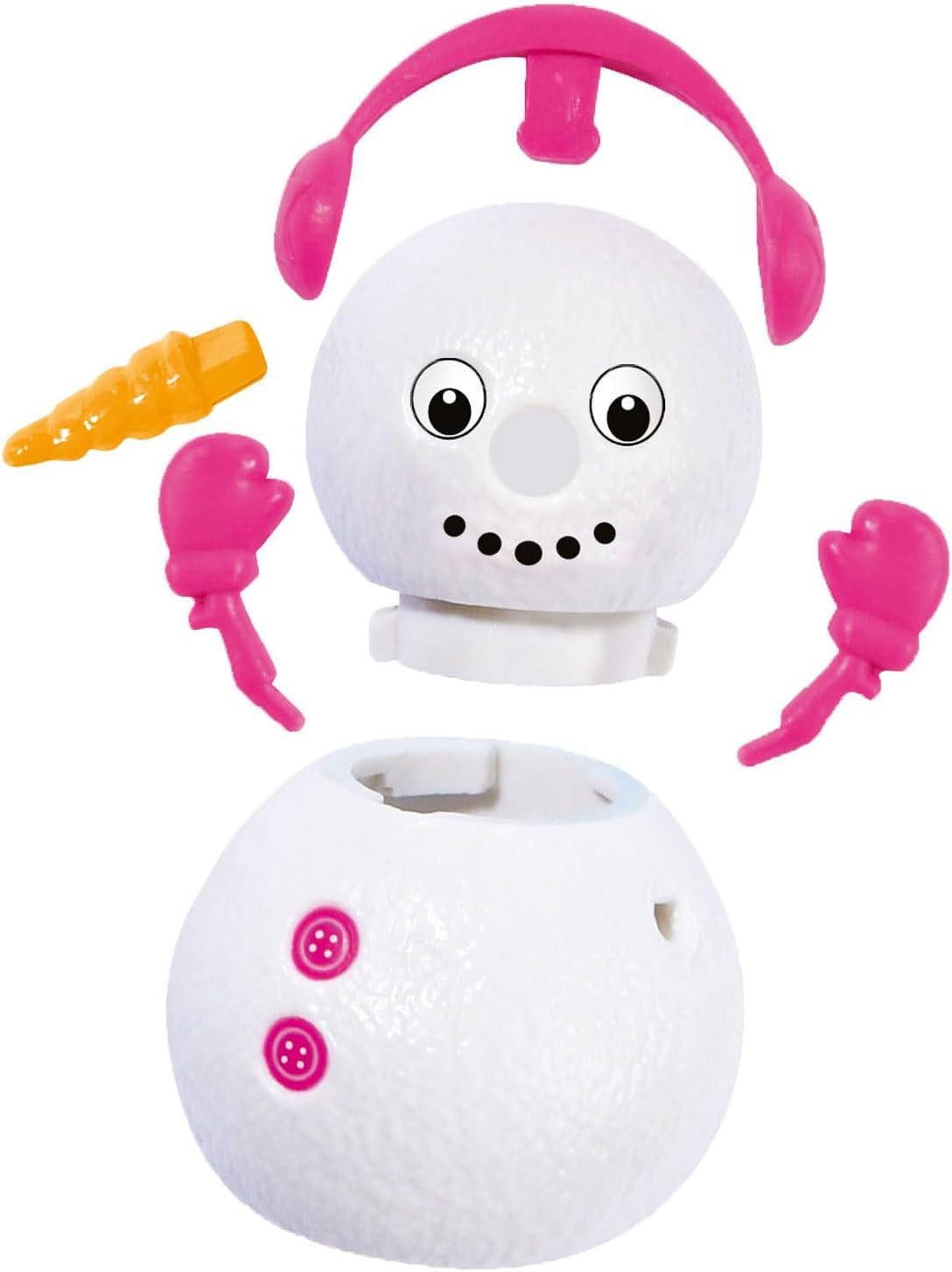 Simba 105733646 - Evi Love Snow, păpușă într-un costum drăguț de zăpadă cu un om de zăpadă construibil, 12 cm, vârste 3+