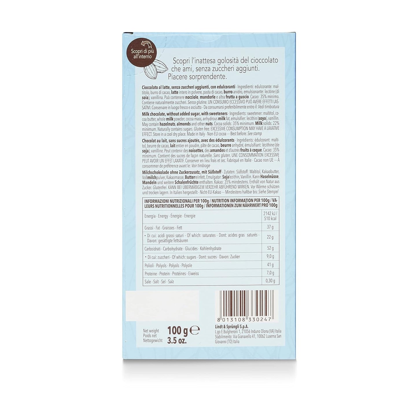 Batoane cu lactoză, fără zahăr adăugat, 100g