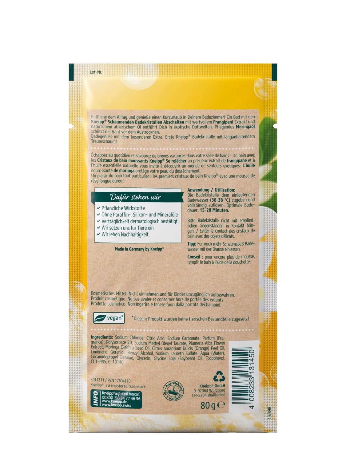 Kneipp, săruri de baie spumante, 80 grame Duș și baie Naty Shop