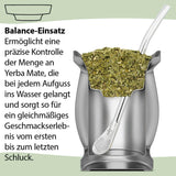Set de ceai Mate Bio ● 3 sortimente de mate + cană Mate din oțel inoxidabil cu pereți dubli + Bombilla + instrucțiuni de preparare (negru)