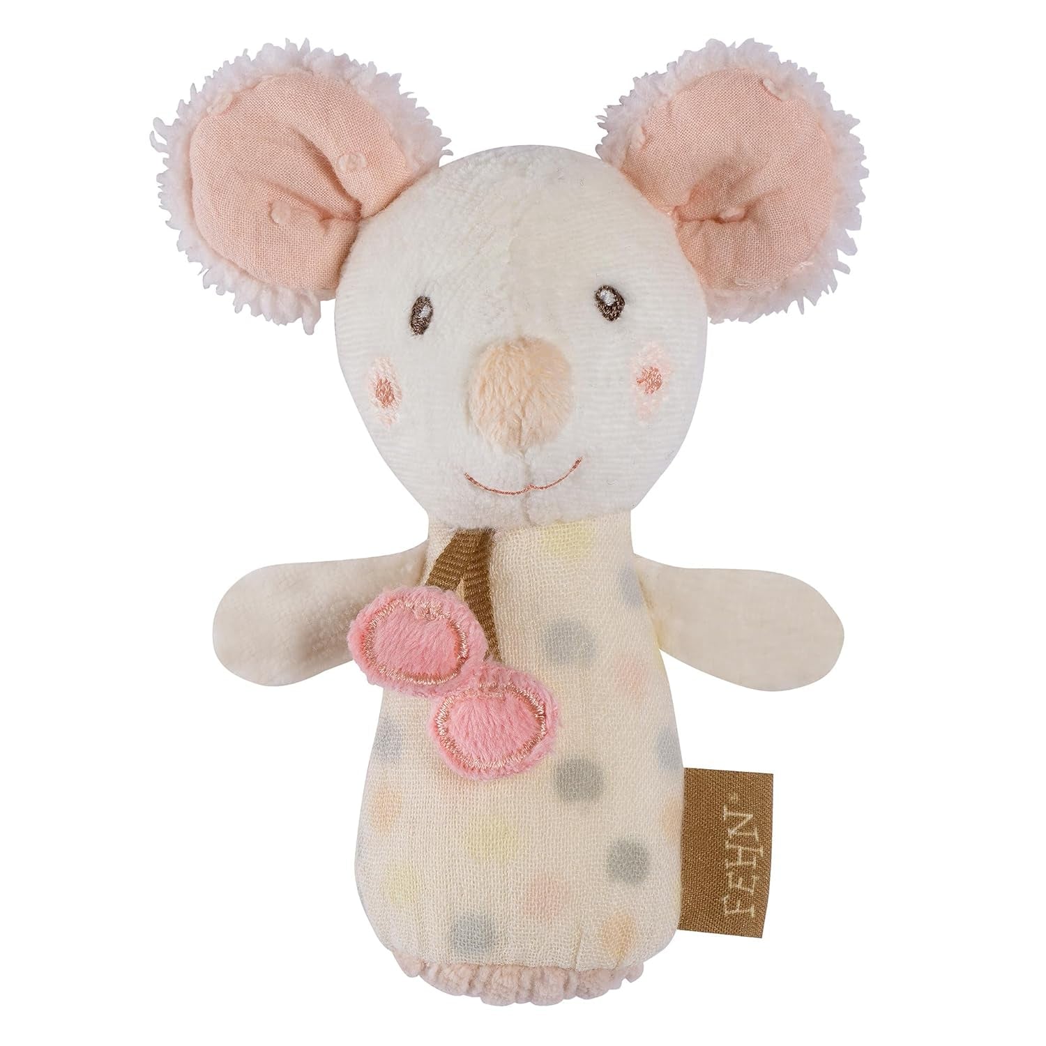 Fehn mini rattle otter - mini jucărie de prins pentru zornăit, pipăit și joacă cu un animal din țesătură moale și drăgălașă - un companion loial pentru bebeluși și copii mici cu vârsta de 0+ luni Jucarii Bebe Naty Shop Șoarece
