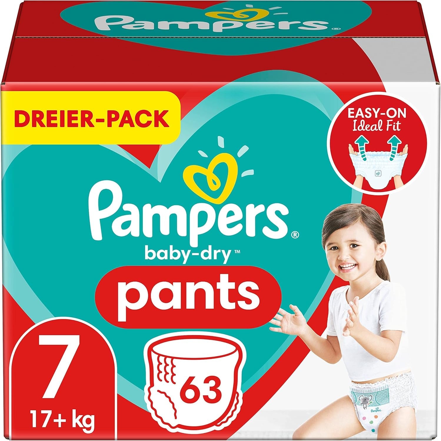 Scutece Pampers Baby-Dry, mărimea 8, 43 de scutece, de la 19 kg, pachet Jumbo+