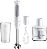 Braun Stabmixer MQ 5200WH - Multiquick 5 Vario Pürierstab Mit Edelstahl Mixfuß, 1000 Watt, Inkl. 600 Ml Mix- & Messbecher, Weiß/Grau Bucatarie Naty Shop Version 2024 - Schneebesen