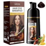 Șampon instant pentru păr negru, șampon natural pentru vopsirea părului, 100% acoperire gri - ușor și rapid, culoare semipermanentă pentru păr negru, șampon pentru vopsirea părului pentru bărbați și femei Vopsea pentru par Naty Shop Maro închis
