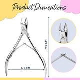 ARMIZ Set de 4 piese pentru împingătorul și cleștele de cuticule, Set profesional de instrumente pentru îndepărtarea cuticulelor, Clește multifuncțional din oțel inoxidabil pentru manichiură și pedichiură