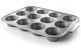 Tavă de brioșe Kitchenaid pentru produse de copt din oțel aluminizat, antiaderentă, rezistentă la cuptor, se poate spăla în mașina de spălat vase, gri Matrite si tavi pentru copt Naty Shop