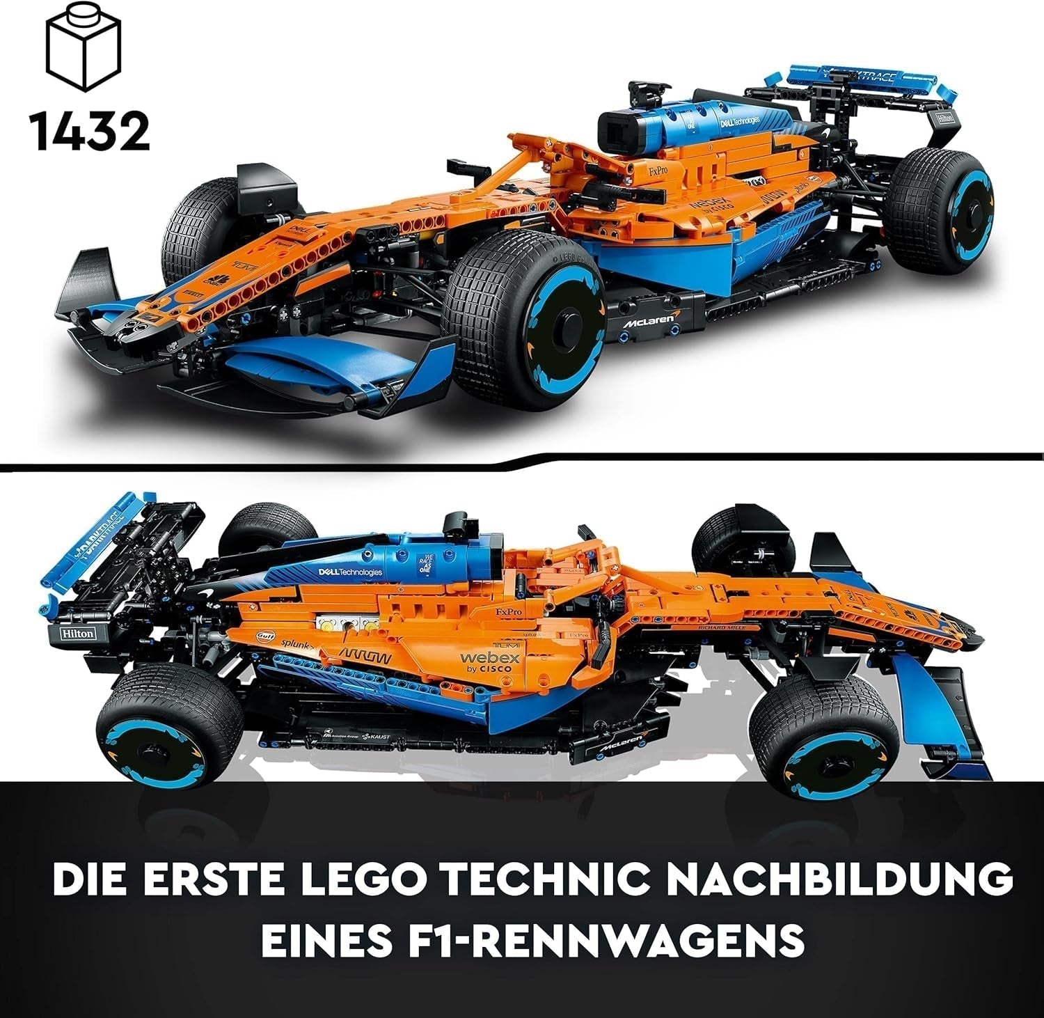 Lego Technic Mclaren Formula 1 Racing Car - Model F1 pentru adulți cu motor V6 și direcție - Cadou pentru fanii și colecționarii sporturilor cu motor - 42141 Seturi de constructie Besuche den LEGO-Store