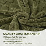 Good Nite Cosy pătură Fluffy Couch Throw pătură Fleece Bedspread Cosy Soft Checked Green pătură primăvară vară toamnă iarnă patru anotimpuri (150X200Cm Olive Green) Paturi si Cuverturi Good Nite