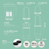 Gourmetmaxx Mr Magic Blender, Smoothie Maker cu pachet de accesorii Xxl Naty Shop