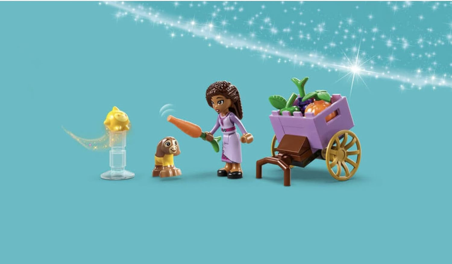 LEGO 43223 Disney Wish Asha în orașul Rosas, set de film Wish cu piață, mini păpușă Asha, Valentino ca capră de jucărie și figuri de stele, cadou pentru copii de la 6 ani, fete și băieți Seturi de constructie Besuche den LEGO-Store