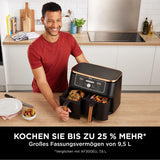 Ninja Foodi AF400EUCP MAX Dual Zone Air Fryer, 9.5L Airfryer, 2 compartimente, cu clește, acoperire neaderentă Electrocasnice Naty Shop