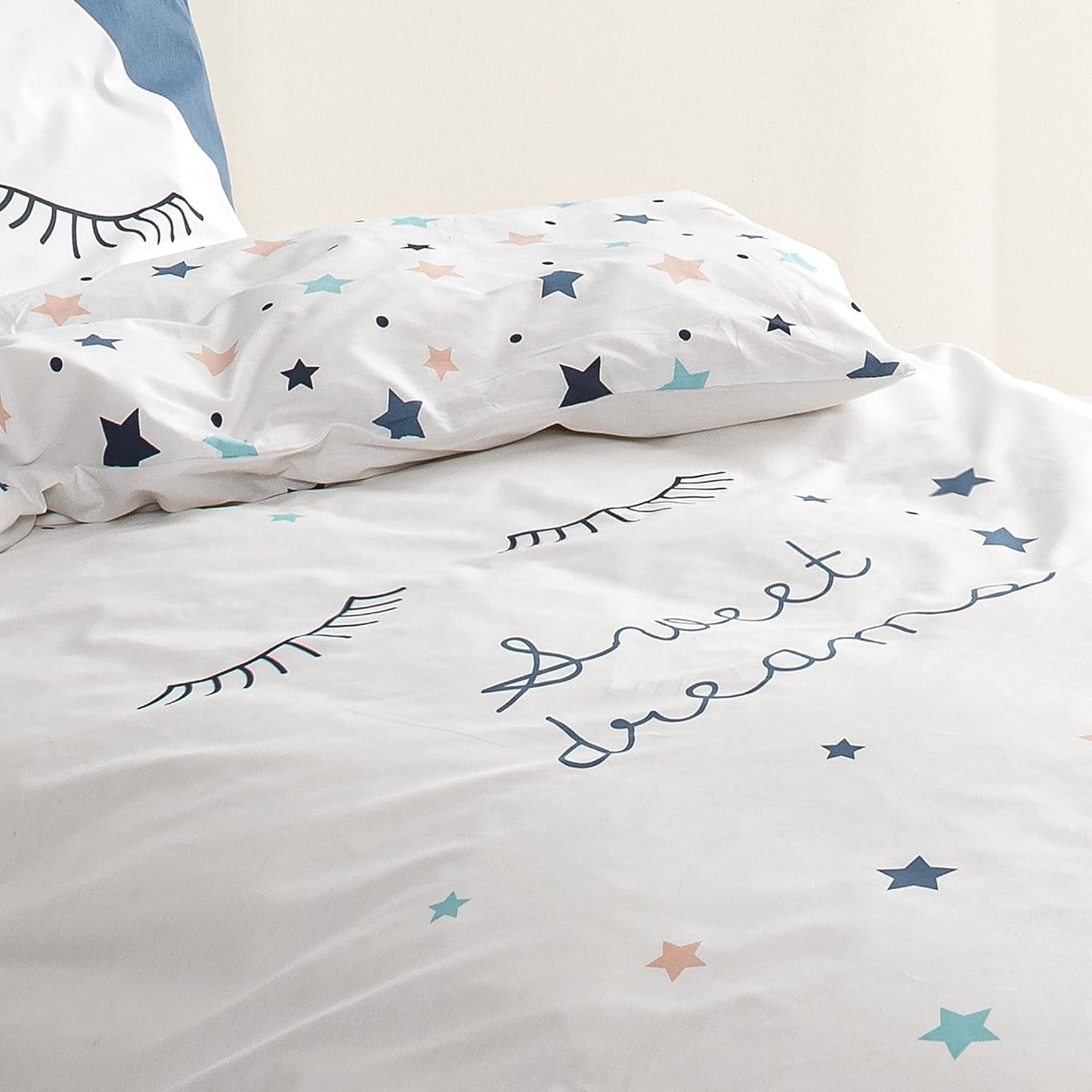 Set de lenjerie de pat pentru copii, reversibila, Stars Lenjerie de pat - copii Naty Shop