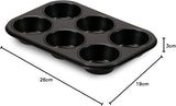 , Formați 6 brioșe 18.5x27cm, negru Matrite si tavi pentru copt Naty Shop