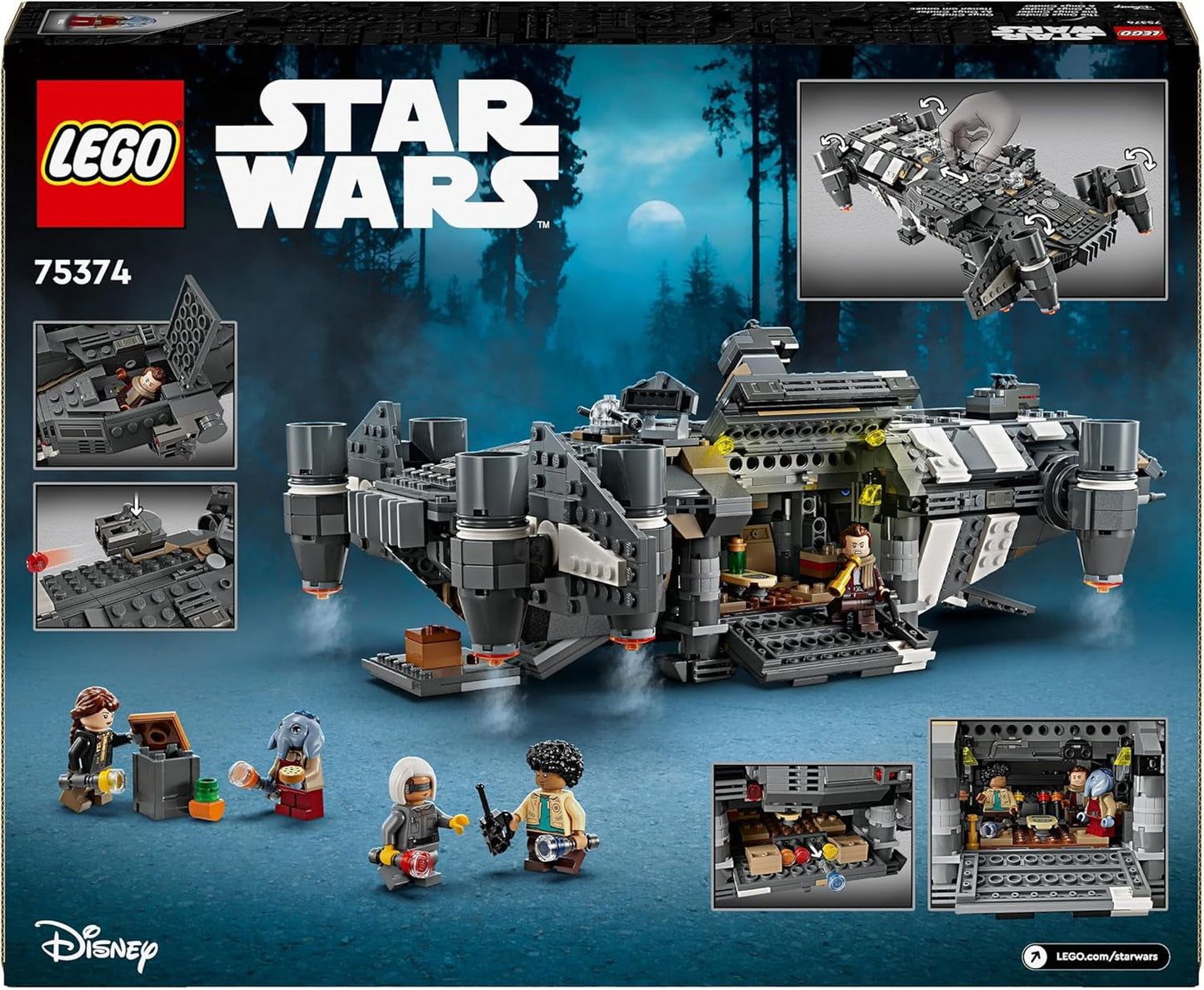 LEGO Star Wars: Skeleton Crew Onyx Cinder, navă stelară de jucărie de construit și colecționat pentru băieți și fete cu 5 personaje, idee de cadou pentru fanii de la 10 ani 75374 Seturi de constructie Besuche den LEGO-Store