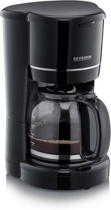 Espressor compact SEVERIN, cafea aromată cu aparatul de cafea pentru până la 4 cești, espressor cu filtru și filtru oscilant permanent, oțel inoxidabil/negru, KA 4808