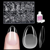 Unghii false scurte, model balerină, 500 bucăți, pentru lipire, 12 dimensiuni, unghii artificiale, scurte, cu gel moale, acoperire completă, vârfuri de unghii pentru unghii cu gel, scurte, S
