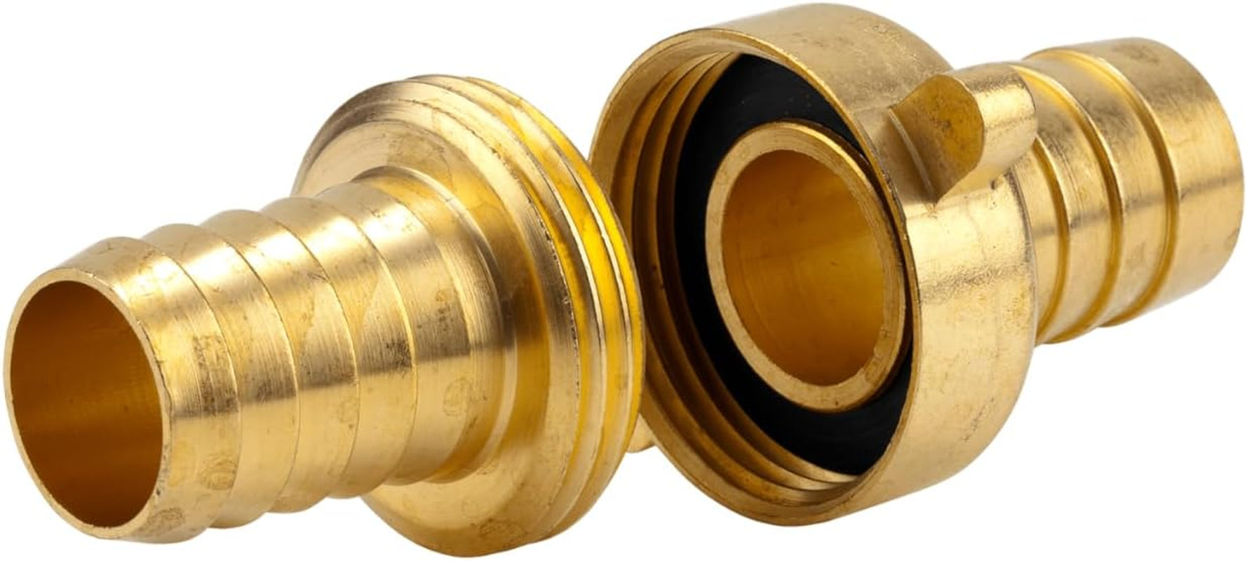 Racord furtun Gardena din alamă, 3 piese: Racord pentru prelungire furtun, filet 33,3 mm (G 1 inch), pentru furtunuri de 19 mm (3/4 inch) (7152-20)