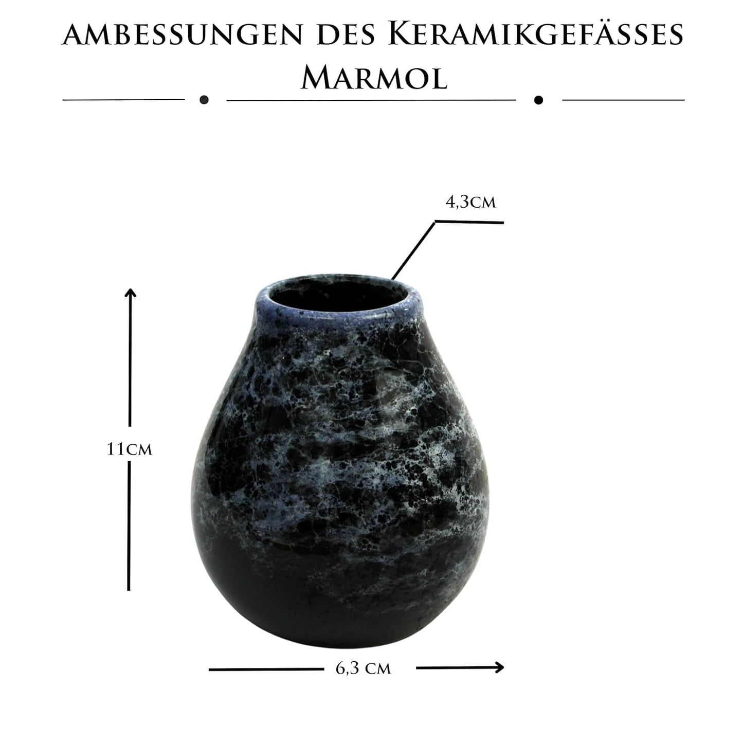 Set de ceai Yerba Mate pentru 2 persoane – Mas Energia Guarana 400 g – Cană din ceramică Marmol Blue 350 ml – Bombilla din oțel inoxidabil 19 cm – Ceai vrac 2 x 200 g