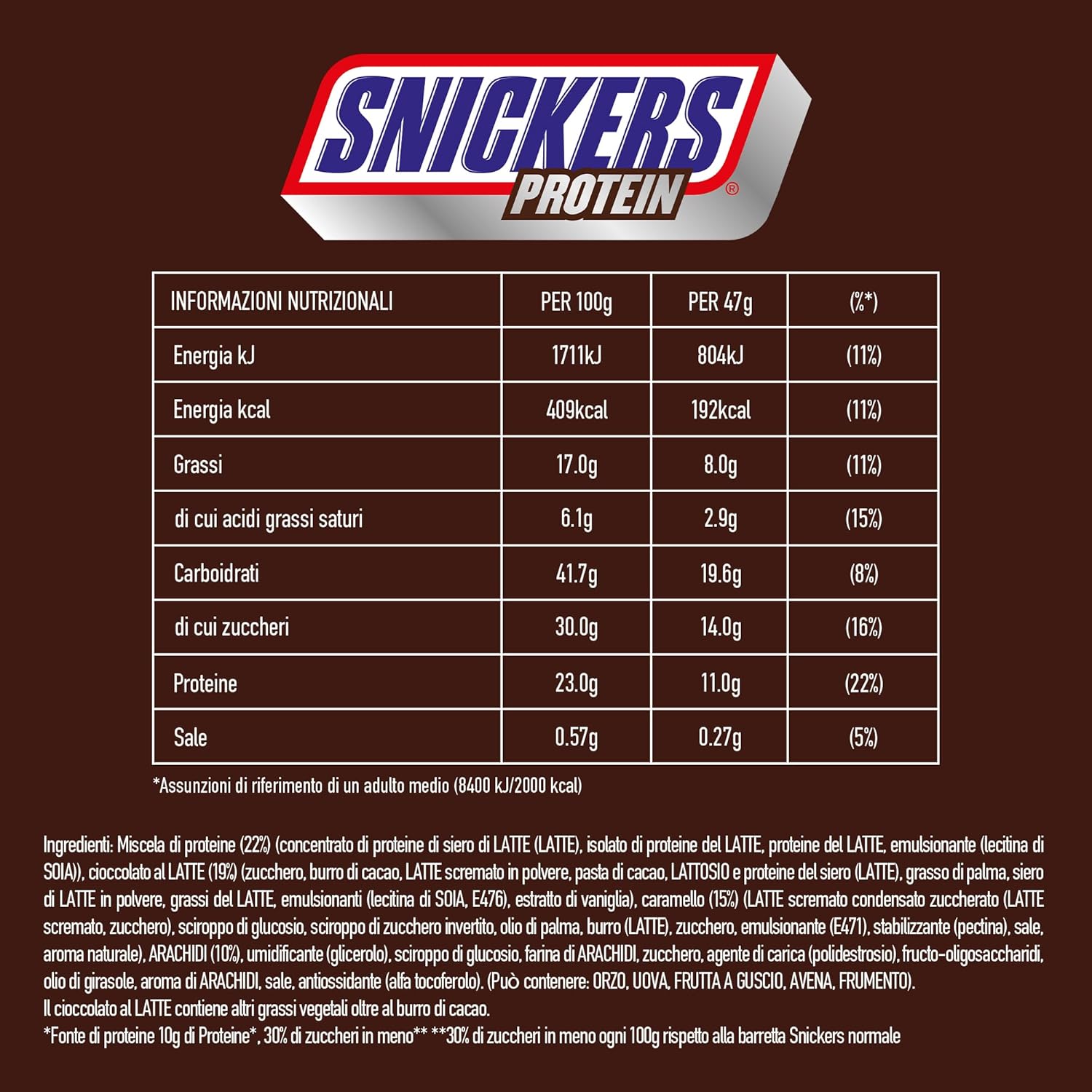 Snickers Batoane Proteice Cu Ciocolata - Gust Bogat Cu Alune Caramel Si Nuga, Pachet Vrac 18x47g