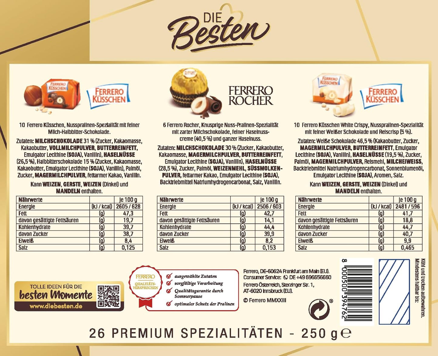 Ferrero The Best Nut Edition - Cadou de Ciocolata pentru El si Ea cu 3 Sortimente Premium