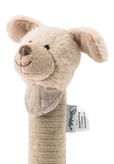 Sterntaler Baby squeaker câine Lucky - Jucărie pentru copii din material moale pufos cu cordon - Jucărie de prindere pentru copii - Primele încercări de prindere și joc, gri-bej Jucarii Bebe Naty Shop