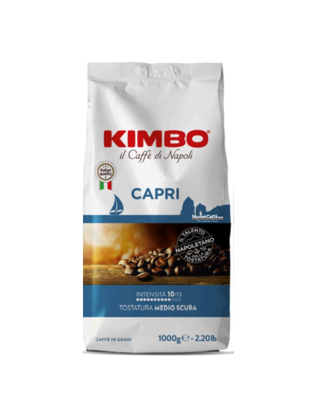 Cafea boabe Capri, prăjire medie, pungă de 1 kg