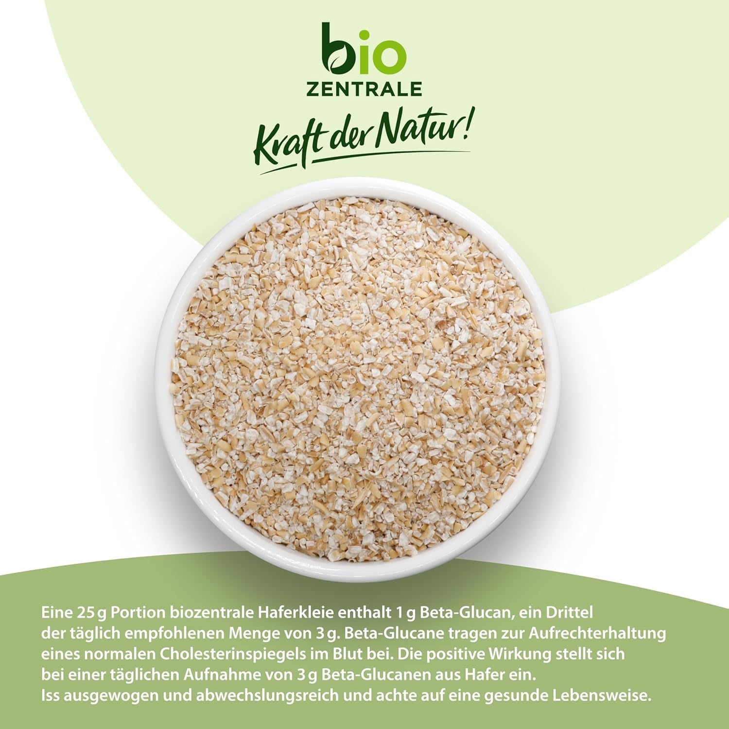 Tărâțe de ovăz organice biozentrale 1 kg | Pachet avantajos | Sursă de proteine bogată în fibre | Natural vegan | Din agricultura UE | Conținut scăzut de zahăr