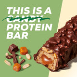 MaxiNutrition Baton proteic vegan cremos cu ciocolată, arahide și caramel 12x45g - baton proteic vegan, 18% proteine, 8,3g per baton, conținut scăzut de zahăr (0,9g), fără zahăr adăugat, fără arome artificiale