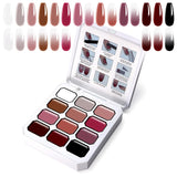 Gradient Painting Gel, 12 Colors Ombre Gel Nail Polish with 100Pcs Nail Sponges & 4 Claws Metal Grabber for French Manicure DIY Nail Art,Set I