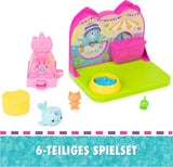 DREAMWORKS CASA DE PĂPȘI A LUI GABBY - Set de joacă Deluxe Room, cameră de petrecere cu Kitty Narwhale, mobilier și accesorii tematice, vârste 3+