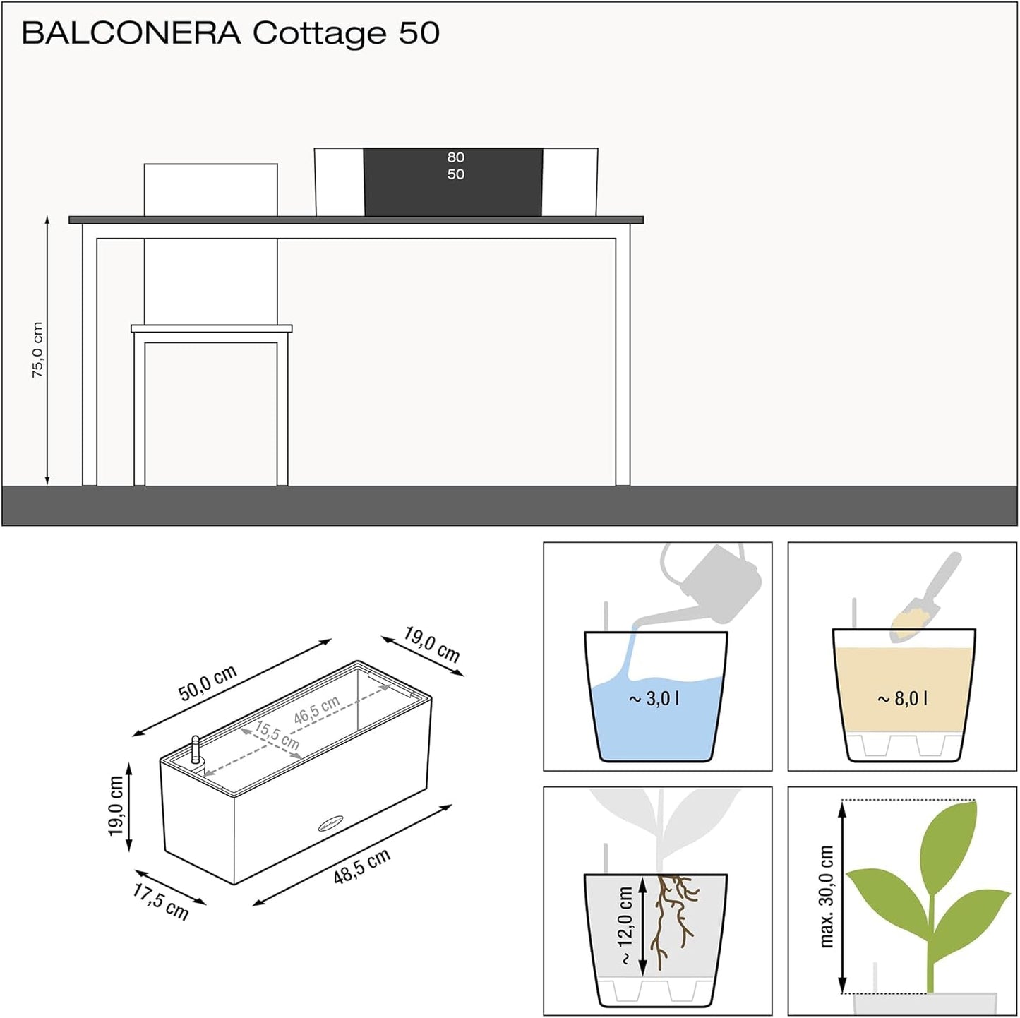 LECHUZA BALCONERA Cabană 50 alb 15600