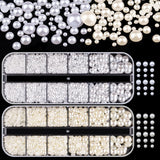 GZMAYUEN Nailart Perlen Micro Kaviar Für Nägel, 0.3-3Mm Goldene Silber Mini Kaviar Strasssteine, Weiß Beige Mini Nägel Perlen Mikroperlen Dekor Für Nägel