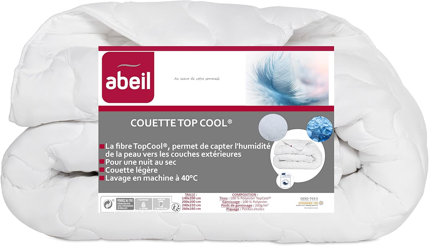 Abeil 1388 Plapumă Topcool, subțire, regulator de umiditate, alb, 240 X 260 Cm Plapumi si pilote Naty Shop 240X260