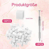 100 Stk Nail Art Schwamm Mit Metallgreifer, Nailart-Zubehör, Baby Boomer, Rendering-Werkzeuge Mit Greifer-Blöcken, Maniküre-Gradient Nail Art Schwamm, Für Pinselset, Nägel, Nageldesign-Zubehör