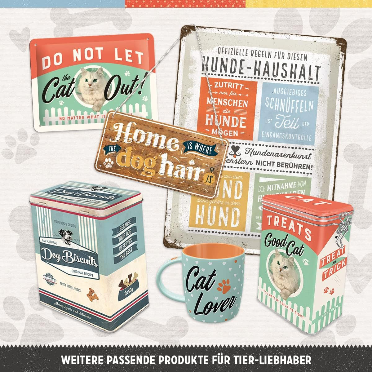 Nostalgic-Art Cutie cu aromă retro, 1,3 l, Good Cat Treats - idee de cadou pentru proprietarii de pisici, în design vintage, în design vintage Cutii depozitare alimente Naty Shop