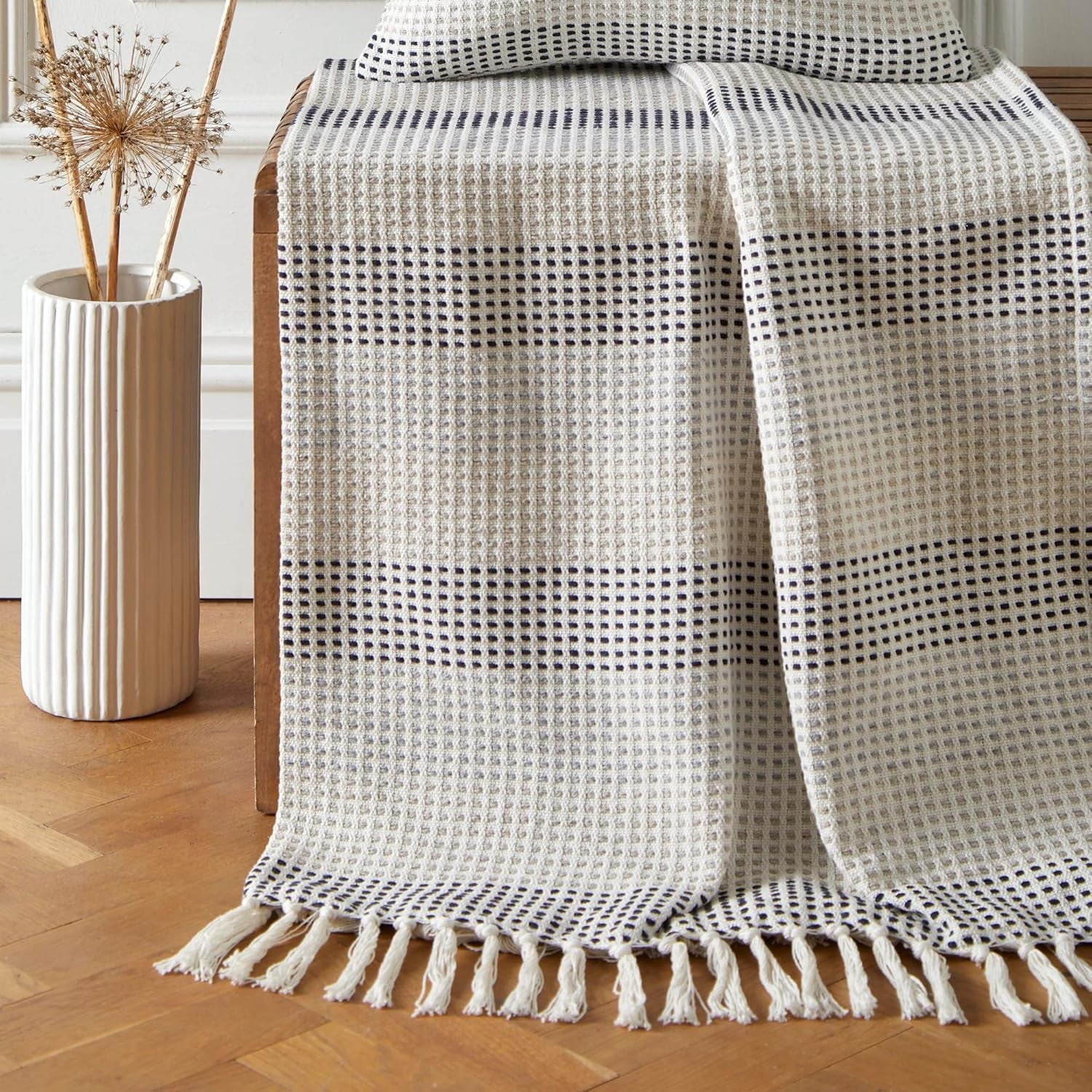 Cuvertură de pat Loft Reva, 100% bumbac reciclat, 130 X 180 cm, Paprika Paturi si Cuverturi Appletree Marină 130Cm X 180Cm