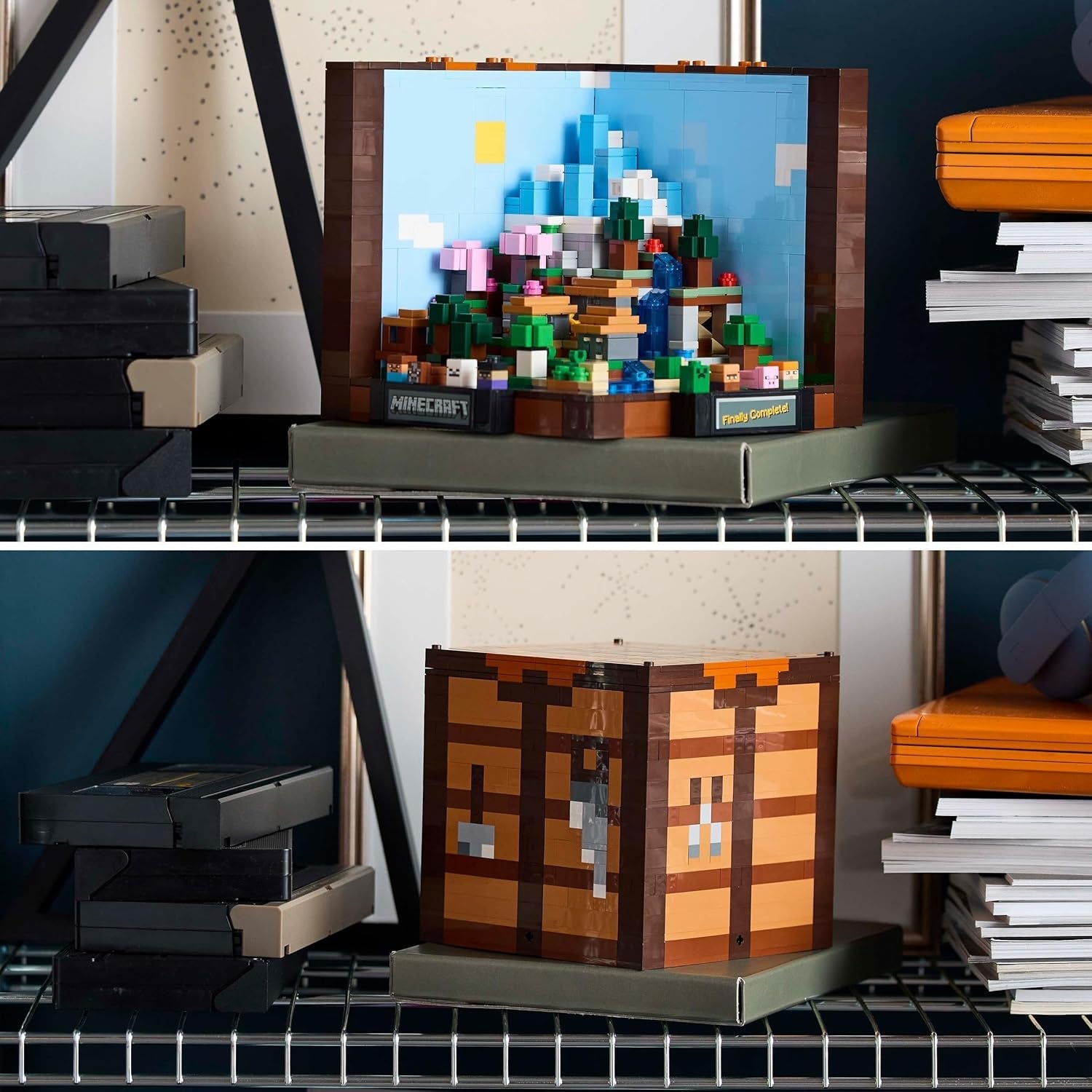Set de construcție LEGO Minecraft The Workbench, set de jocuri video cu 8 figuri, inclusiv Steve, Alex, creaturi și biome, model aniversar 15, idee de cadou pentru adulți, bărbați și femei 21265 Seturi de constructie Besuche den LEGO-Store