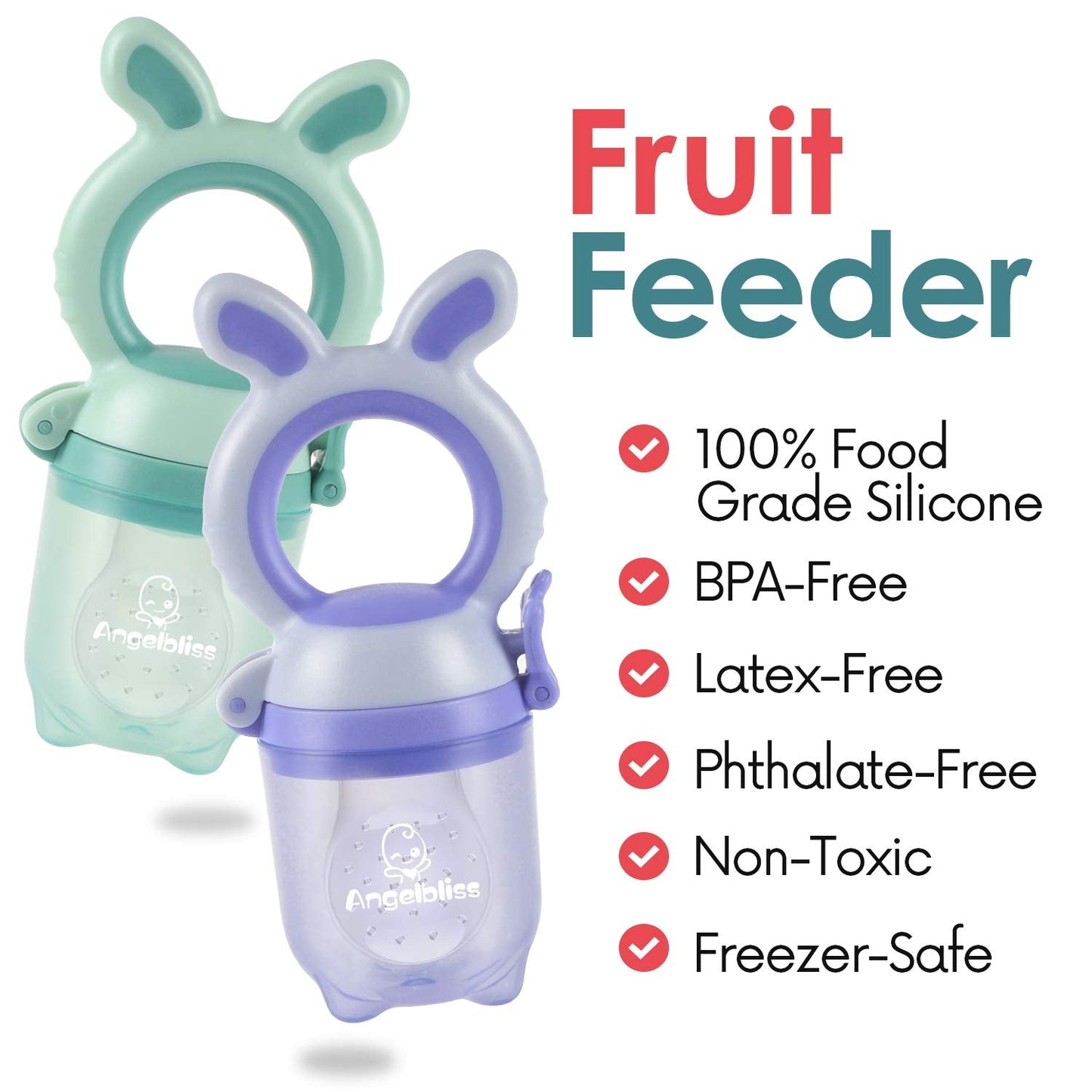 Tétine Pour Bébé/Tétine à Fruit/Tetine Grignoteuse Bebe/Tétine D'alimentation Pour Bébé - Toy de Dentition Pour Bébé, Sans BPA (Pachet de 2)