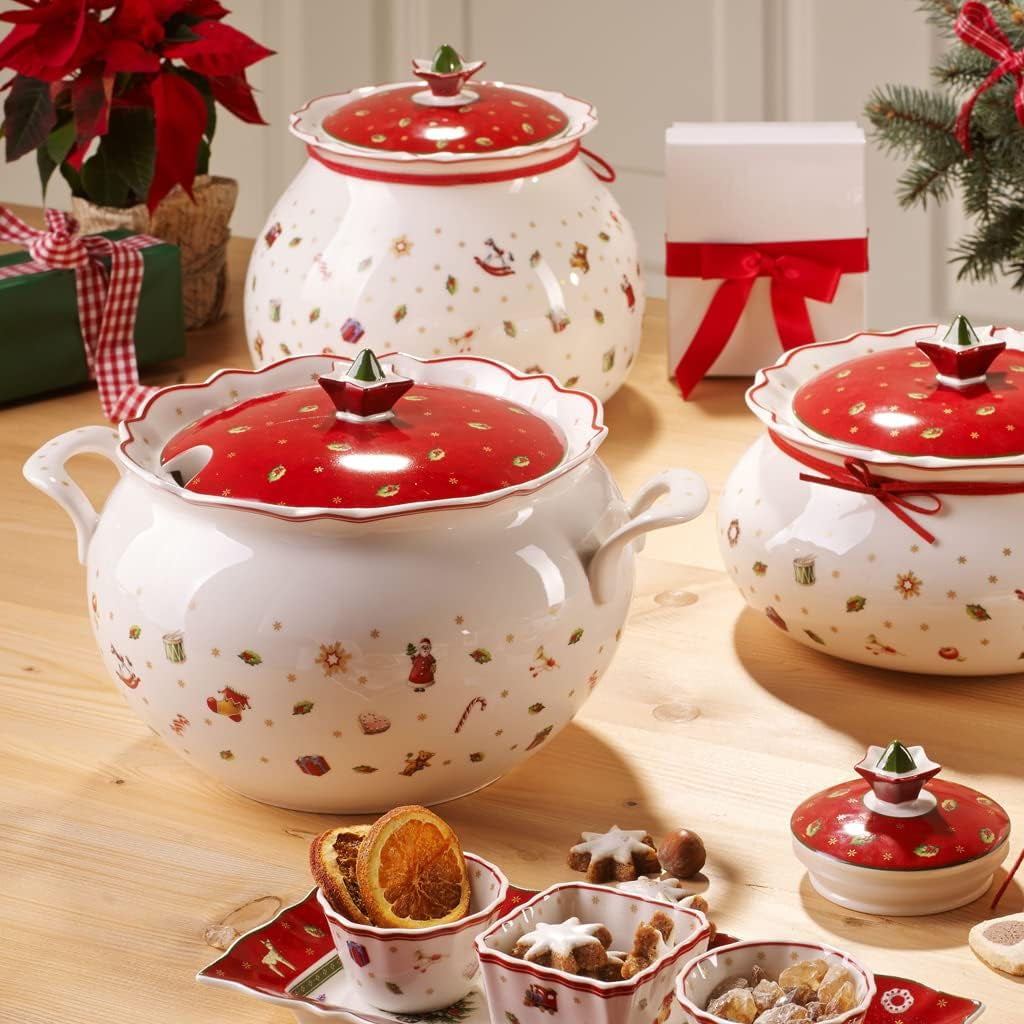 Villeroy & Boch Toy's Delight Terrine, 3 litri, porțelan premium, alb/roșu
