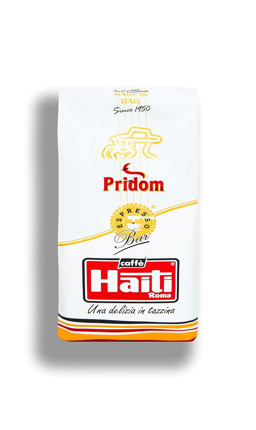Boabe de cafea de înaltă calitate Caffè Haiti Roma Pridom, prăjite artizanal, în pachete de 1 kg
