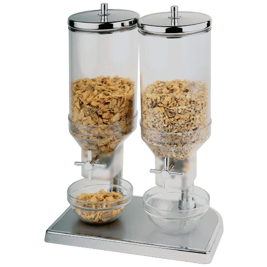 APS 11807 Distribuitor de cereale Duo FRESH+EASY, 22 x 35 cm, H: 52 cm, recipient din SA, capac din oțel inoxidabil 18/8 Cutii depozitare alimente Naty Shop Titlu implicit
