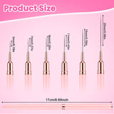 6 Stück Liner Nailart Pinsel Nageldesign Pinsel Set Dünn Acryl Nagelpunkt-Zeichenwerkzeug Nägel Dünne Nagelpinsel Set Für Lange Linien, Dünne Details, Feines Zeichnen 5/7/9/11/15/25 Mm（Rosa）