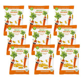 Chipsuri de fructe organice „100% căpșuni”, chipsuri de fructe cu căpșuni liofilizate (12 x 12 g) și noi flip-uri crocante organice cu porumb și morcov, gustare organică, de la 1 an, (9 x 30 g) 270 g