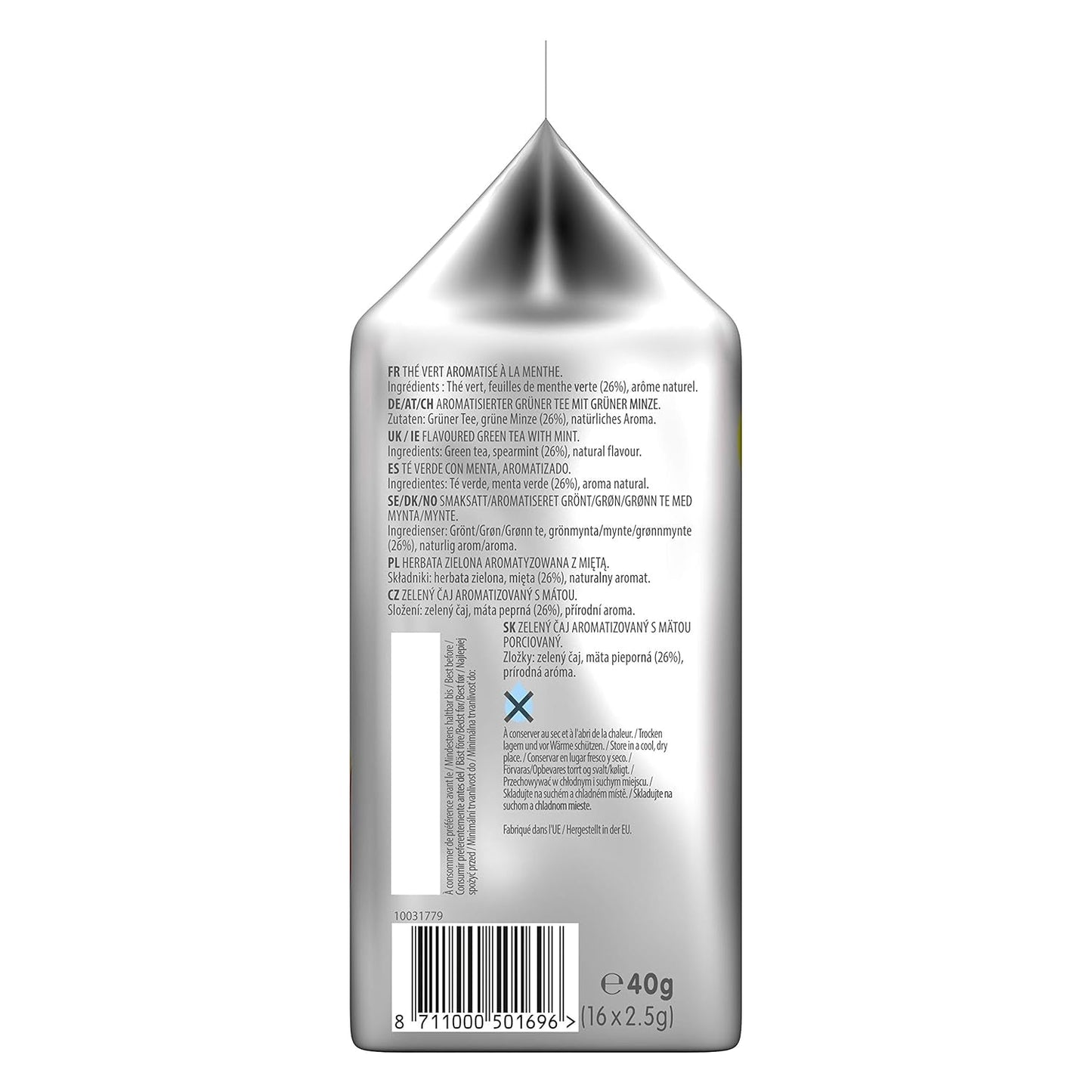 Tassimo Kapseln Tea Time Grüner Tee mit Minze, 5 x 16 Pads, 80 Teekapseln