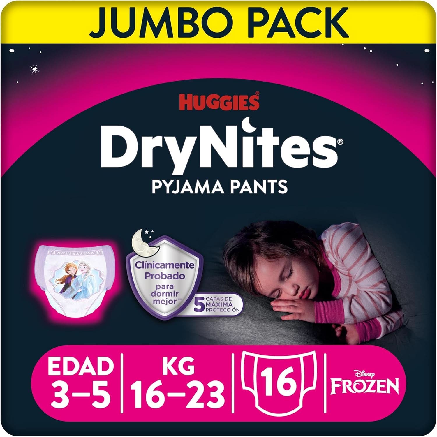 Pantaloni de pijama Dry Nites fată 3-5 ani, 1 pachet (16 bucăți) Naty Shop Default Title