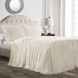 Cuvertură de pat Lush Decor cu fustă cu volane, poliester, alb, pat dublu Paturi si Cuverturi Lush Decor Culoare fildeș H190.5 X W99.1 Cm (pachet de 1)