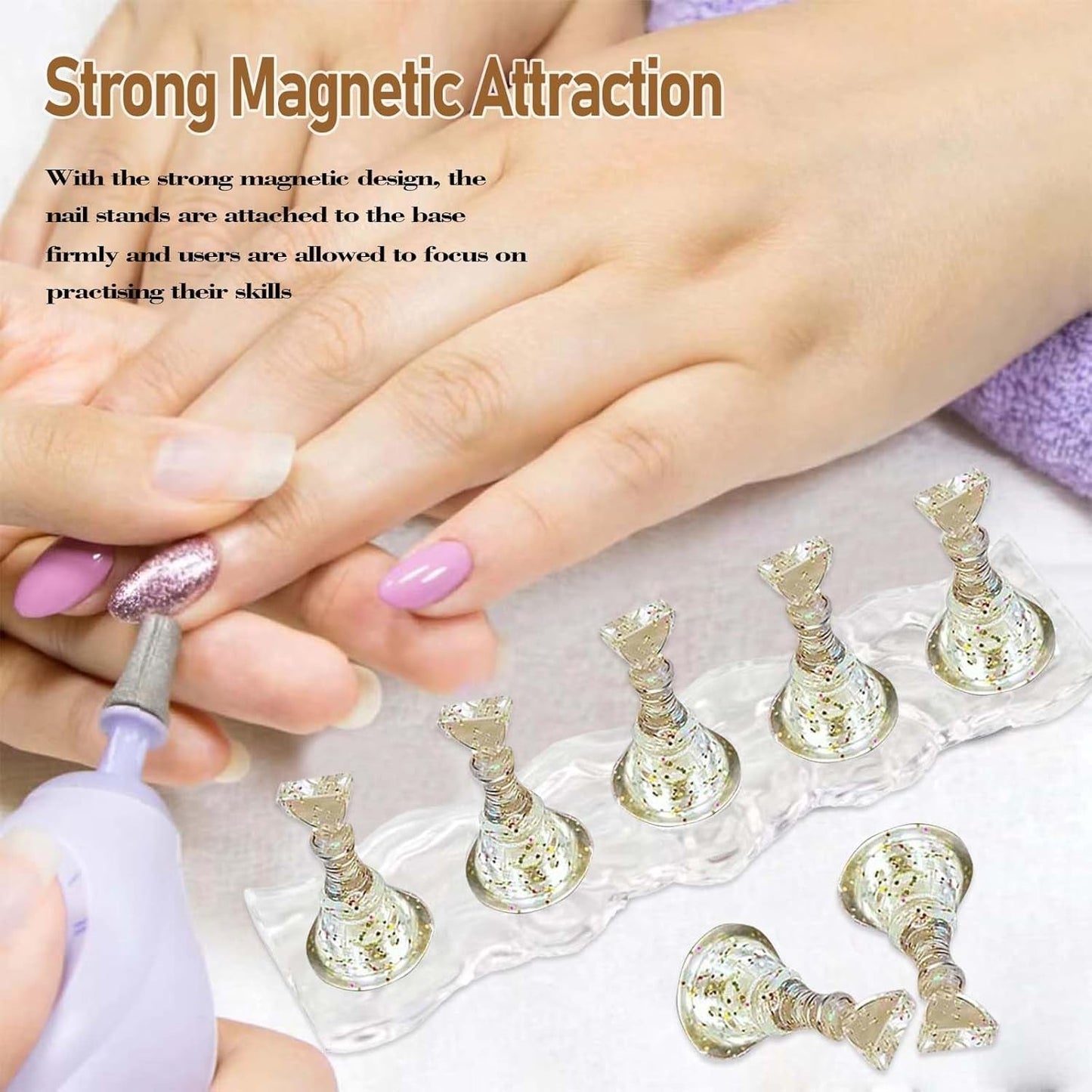Set Design Unghii – Mână de Antrenament Premium pentru Unghii cu Gel, Accesorii pentru Unghii și Set Unghii Artificiale – Set Versatil pentru Unghii cu Gel DIY și Accesorii Nail Art