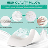 Fityou Pernă din spumă de memorie, pernă de sprijin pentru gât, pernă ergonomică de dormit, pernă de răcire, design cu două fețe, capac de pernă lavabil (67.5X40X13Cm) Perne ortopedice cervicale Naty Shop