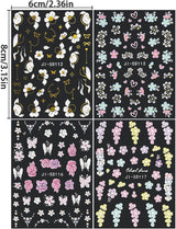 5D Geprägte Blume Nagelsticker Nagelfolie Selbstklebend Acryl Geschnitzte Blumen Nagelaufkleber Schmetterling Nail Sticker Blütenblätter Nageldesign Aufkleber Nägel Zubehör Flower Nail Art Stickers