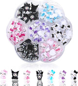 Talisoane 3D pentru unghii cu pisici, sclipici pentru unghii, paiete, talisoane pentru unghii din rășină, pietre prețioase pentru unghii, diamante pentru nail art, inclusiv stick de ceară pentru unghii cu strasuri (pisică colorată)